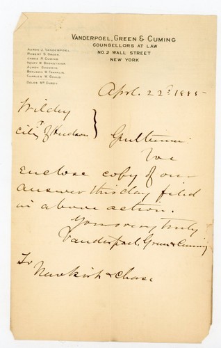 1888 wall street law - 1888, ny