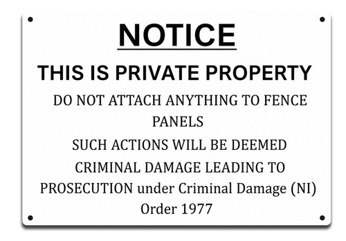 Private property notice metal - private,