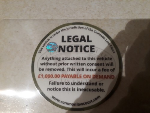 Legal notice for - , winscreen