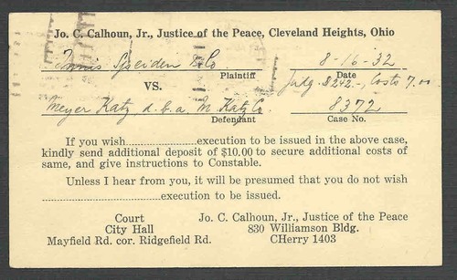 Dated 1932 cleveland j c - dated, pc