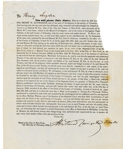 1850 legal notice - 1850, snyder