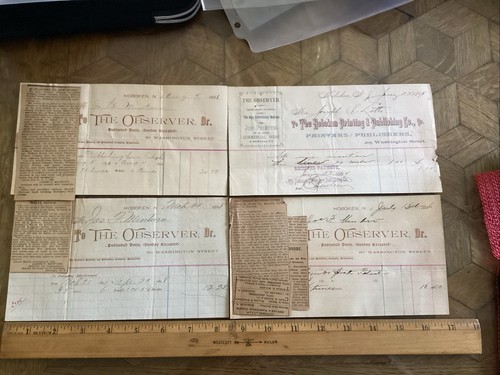 Vtg hoboken printing bill - printing,