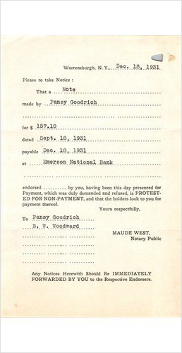 1931 notice protest notary - 1931, of