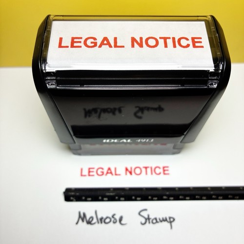 Legal notice rubber - stamp, red