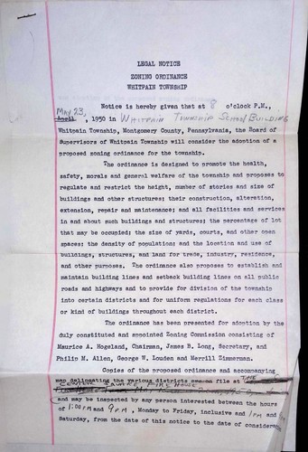 Whitpain twp 1950 zoning - twp,
